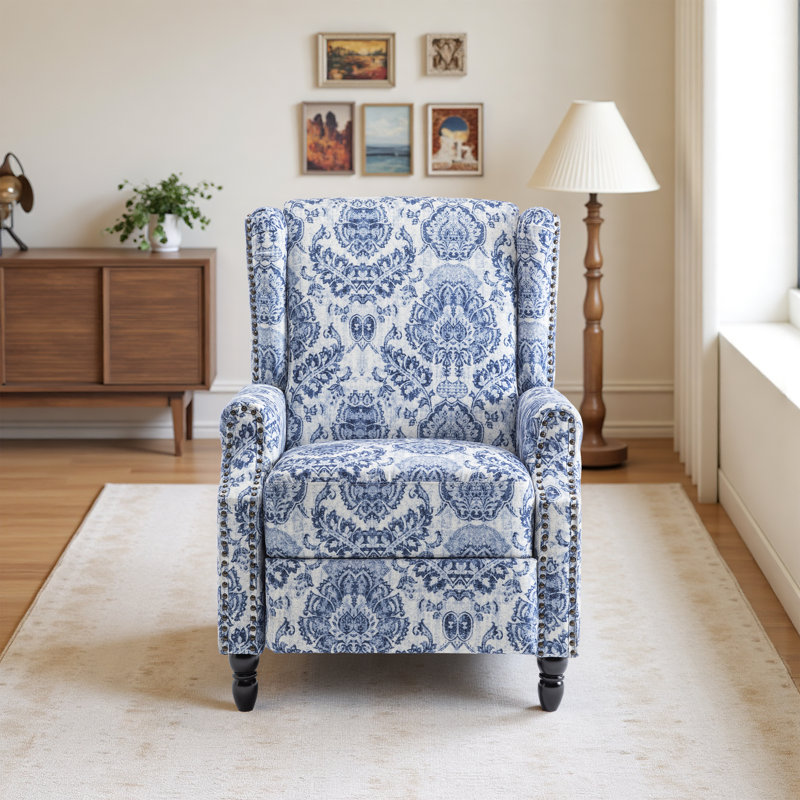 Fauteuil inclinable manuel standard, Bleu marine / abstrait