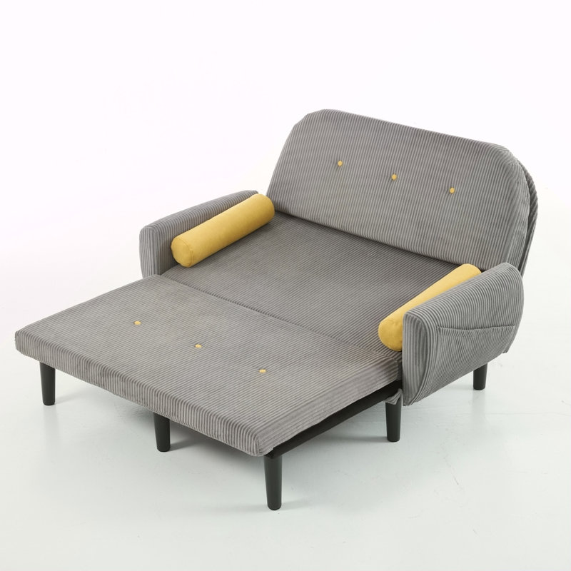Canapé gris en velours côtelé avec rangement, chargeur USB et fauteuil inclinable réglable pour le salon, Gris