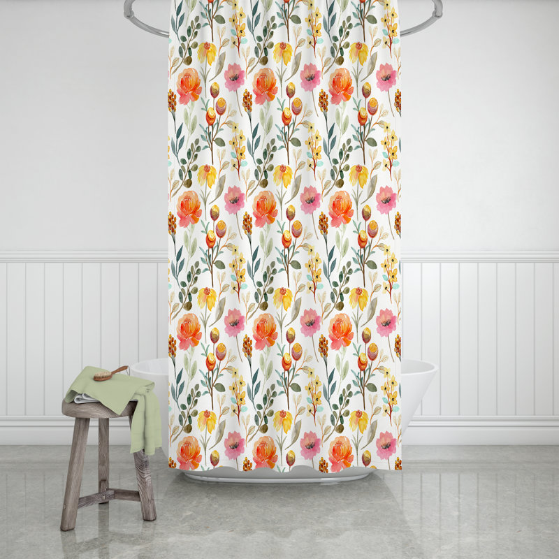 Winfree Floral Shower Curtain, 83" H x 71" W