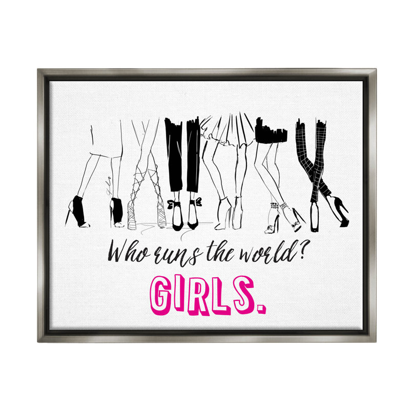 «Girls Run The World», art giclée par Alison Petrie, Cadre flottant gris lustré, H 17 po x l 21 po x P 1,7 po