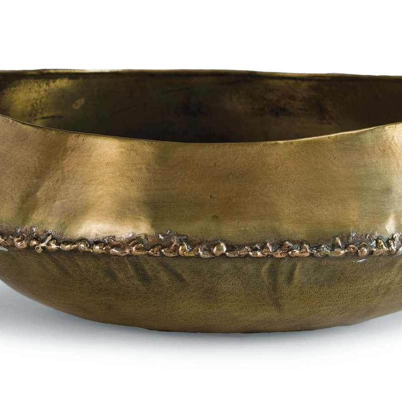 Bedouin Brass Decorative Bowl, 5" H x 12.25" W x 12.25" D