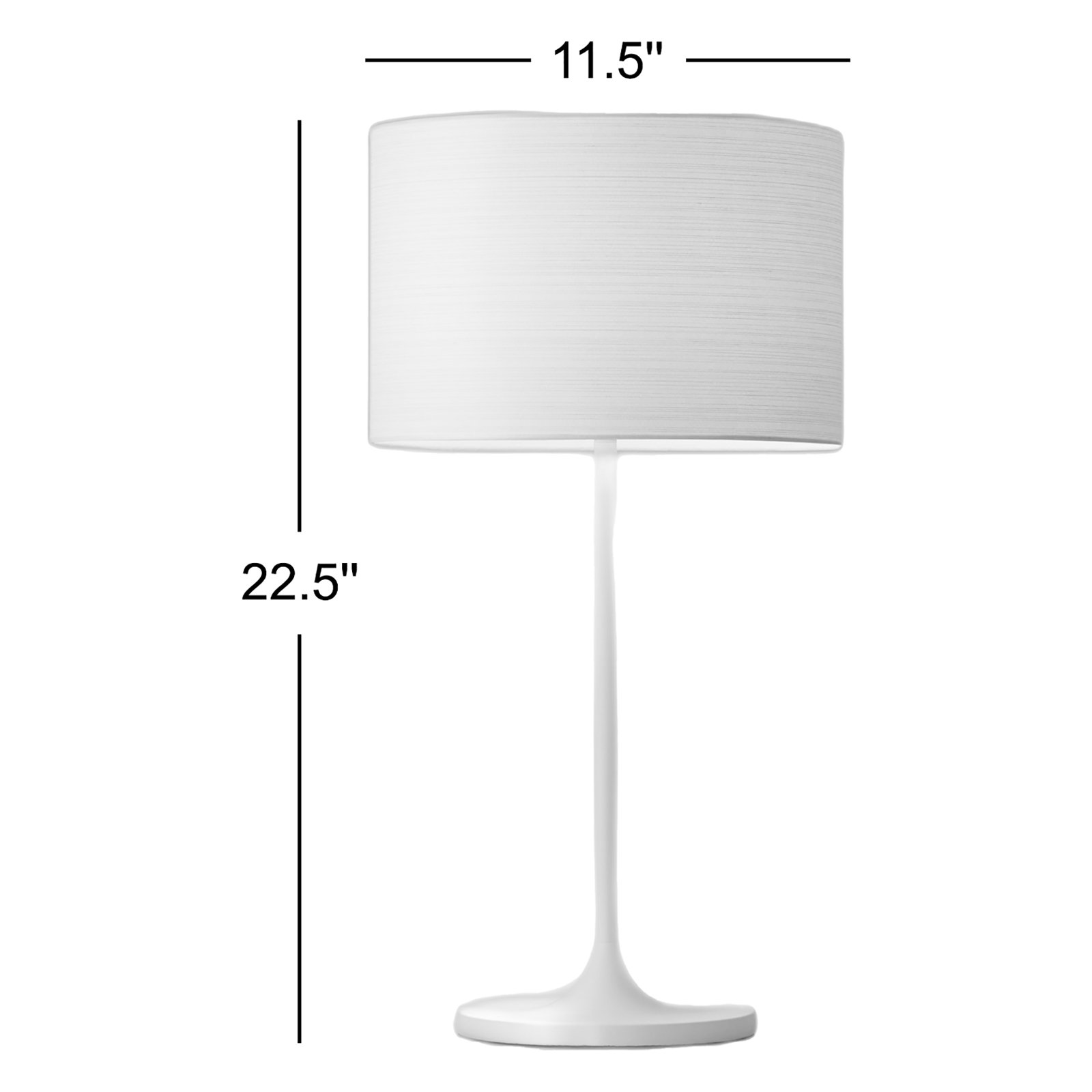California Metal Table Lamp, White, Gray