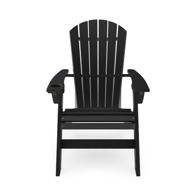 Adirondack Chair – Sturdy Hdpe Poly Lumber For Poolside, Patio, And Garden Relaxation, Black