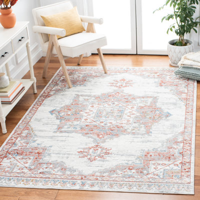 Tapis oriental ivoire / rouille