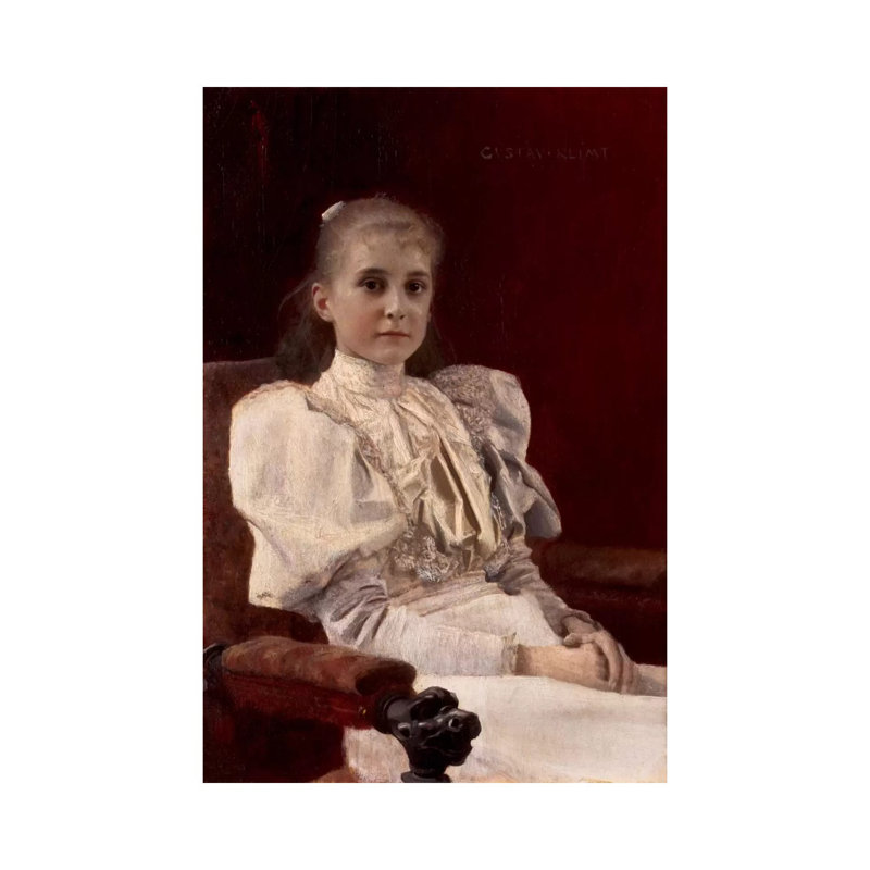 Seated Young Girl by Gustav Klimt - Wrapped Canvas Painting, 152.5 cm H x 101.5 cm W