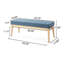 Tissu bleu avec un mélange de détails en bois de bouleau de style Mid-Century et moderne, capacité de poids de 250 lb, avec des pieds légèrement inclinés, 250 lb-2109542910
