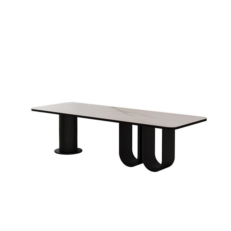 Bureau de 70,87 po en granit blanc moderne et luxueux, H 29,53 po x l 70,87 po x P 31,5 po