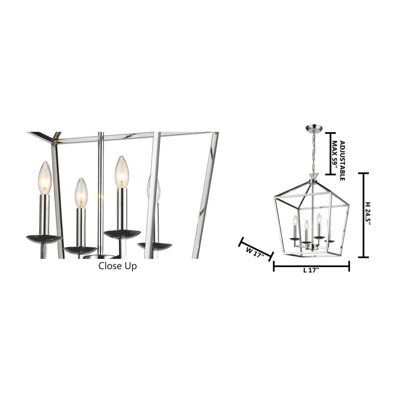 Lustre transitionnel 4 lumières Rangel