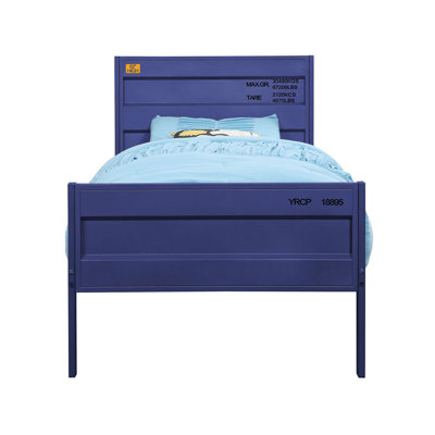 Cargo Blue Finish Twin Bed