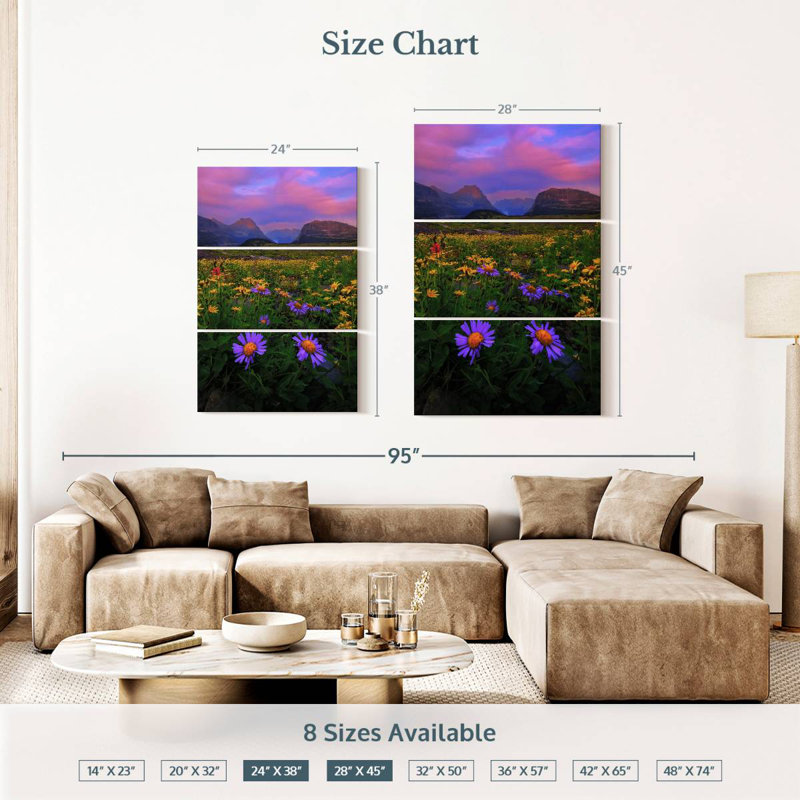 Alvord Glacier Park Flower Field, 38" H x 24" W