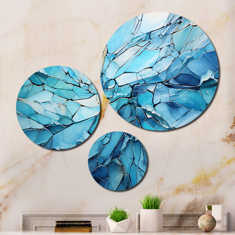 Antartica Icebound Kaleidoscope Geometric I Wall Decor on Metal