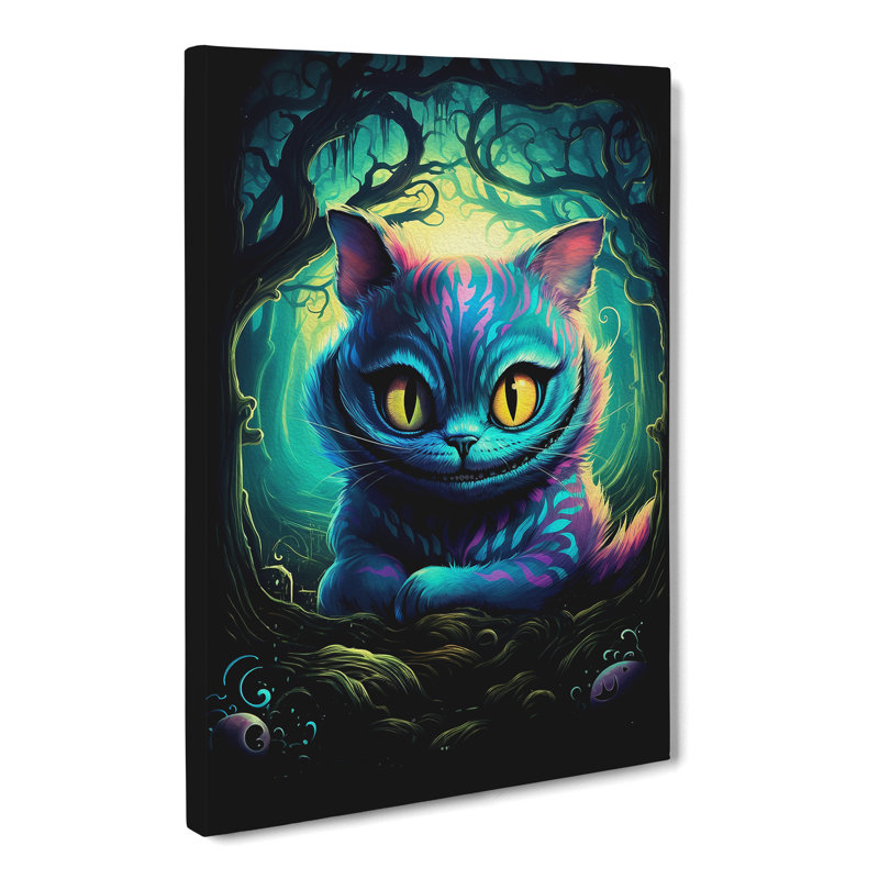 Cheshire Cat - Print on Canvas, 50cm H x 35cm W x 3cm D