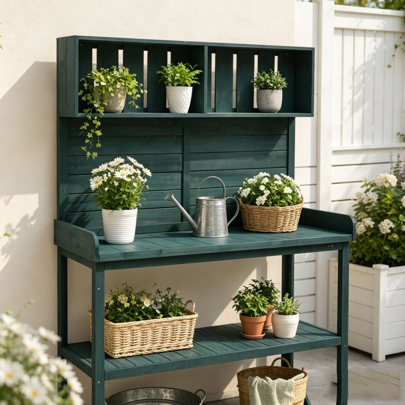 Grand banc d'extérieur rustique en bois 65 po Farmhouse