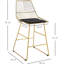 Swivel Upholstered Counter Stool with Metal Frame-1130287712