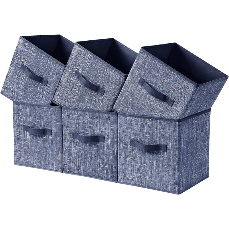 Ensemble de bacs pliables en tissu, Bleu
