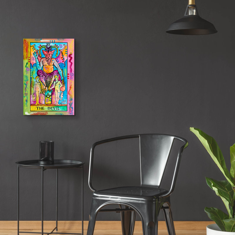 Bungalow Rose «Tarot - The Devil» par Dean Russo, art mural en verre acrylique, H 24 po x l 16 po x P 0,2 po