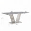 Table de salle à manger en faux marbre avec base en acier inoxydable, pour 6 personnes-1598231795-1598231799
