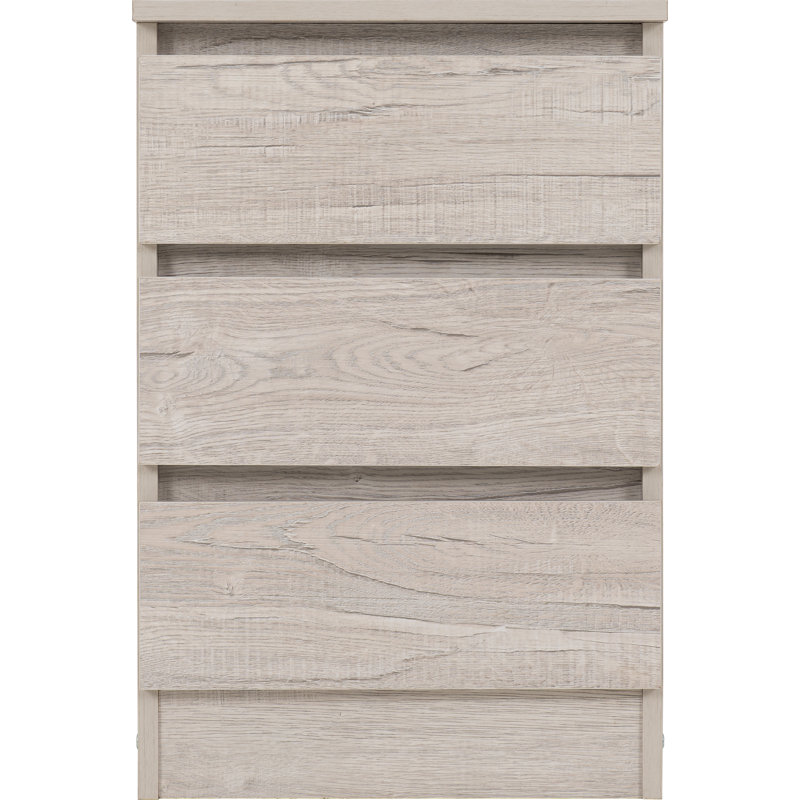 Braunstein 3 Drawer Bedside Table, Urban Snow