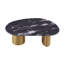 Table basse contemporaine avec plateau en pierre frittée et bords arrondis doux, base en acier inoxydable doré mat-1117574753