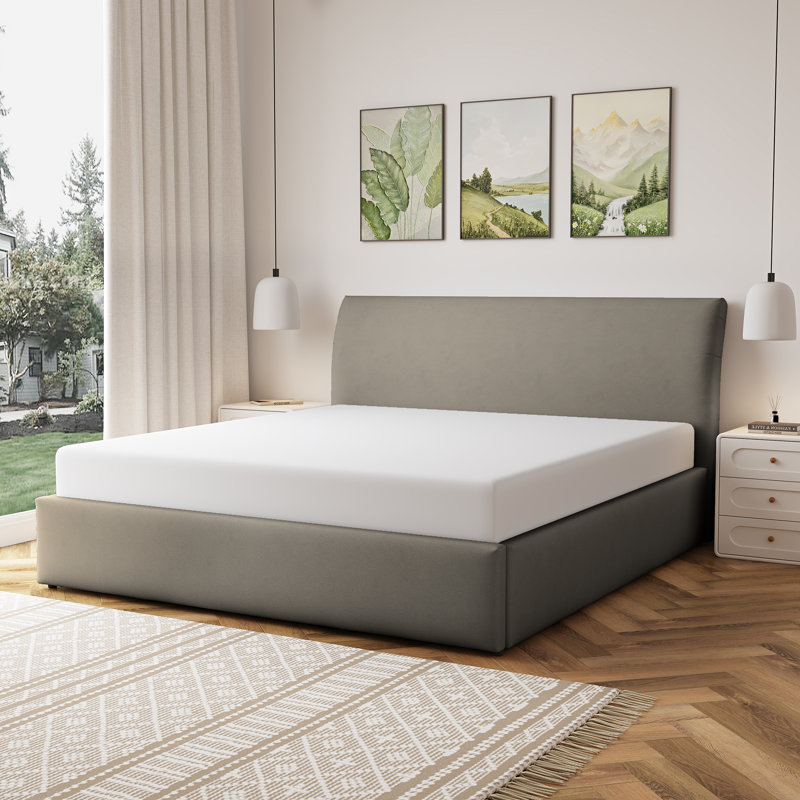 Upholstered Ottoman Storage Bed, Brown, Super King (6')