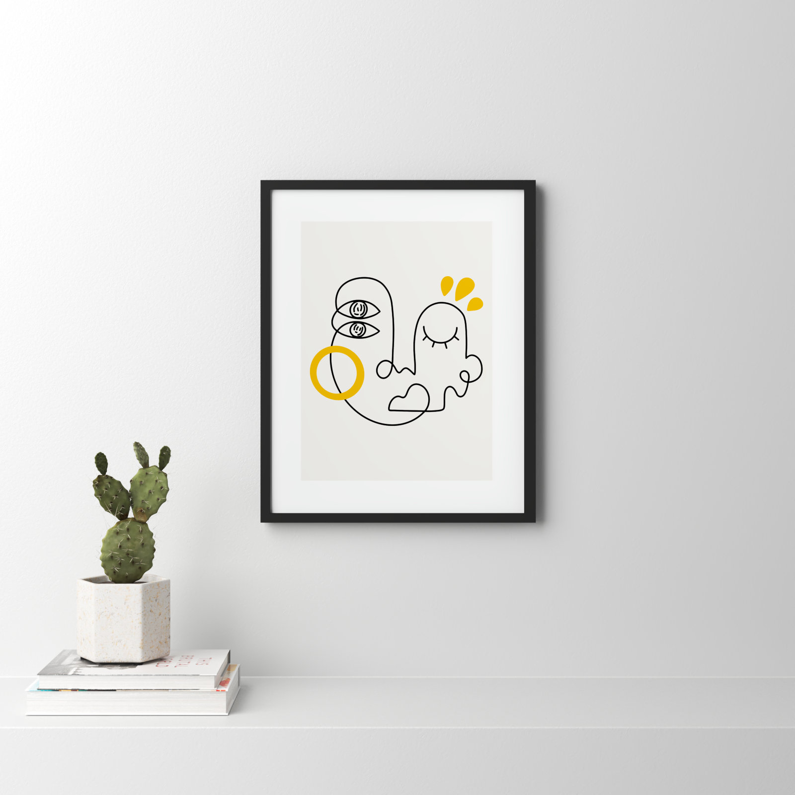 Still Here Print by Shatha Al Dafai, 25.38" H x 20.38" W x 0.875" D, Noir Black Framed