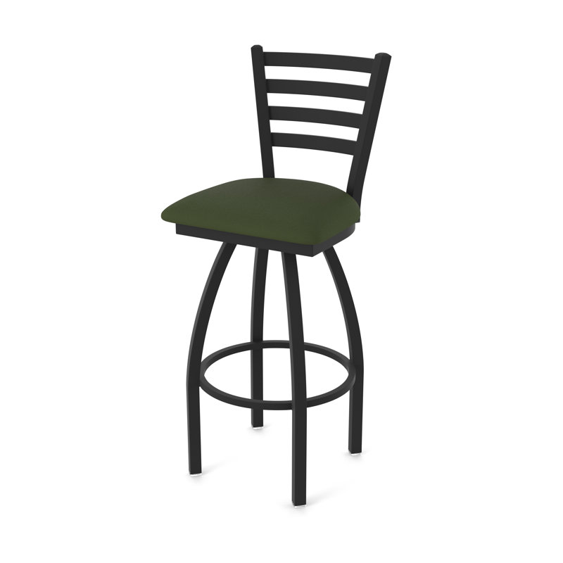Jackie Swivel Stool, Black Wrinkle, Vinyl-Canter Pine, Counter Stool (25" Seat Height)
