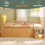 Lit mezzanine bas avec lumières DEL, lit mezzanine simple en bois avec tête de lit en forme de maison, lit mezzanine pour enfants avec tiroirs de rangement-828127877
