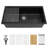 Black Granite Composite Workstation Undermount Kitchen Sink, 30" X 19", Quartz Composite | Gift Idea-121301673