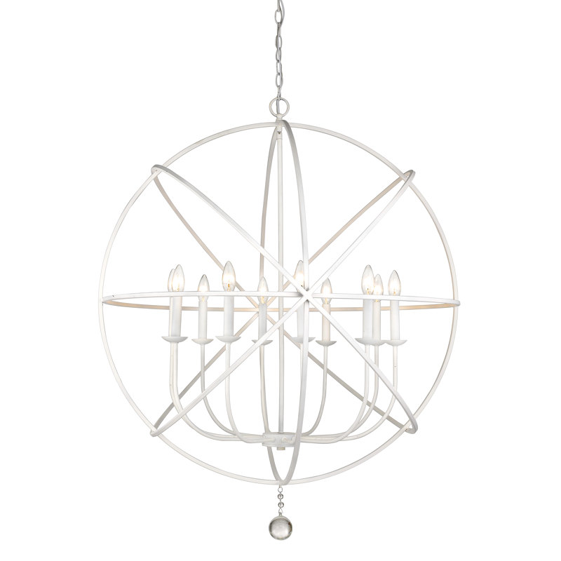 Puma 10 - Light Dimmable Globe Chandelier, Matte White