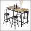 Ensemble de table de cuisine 5 pièces à hauteur de comptoir, design moderne avec 4 tabourets pour espaces compacts
