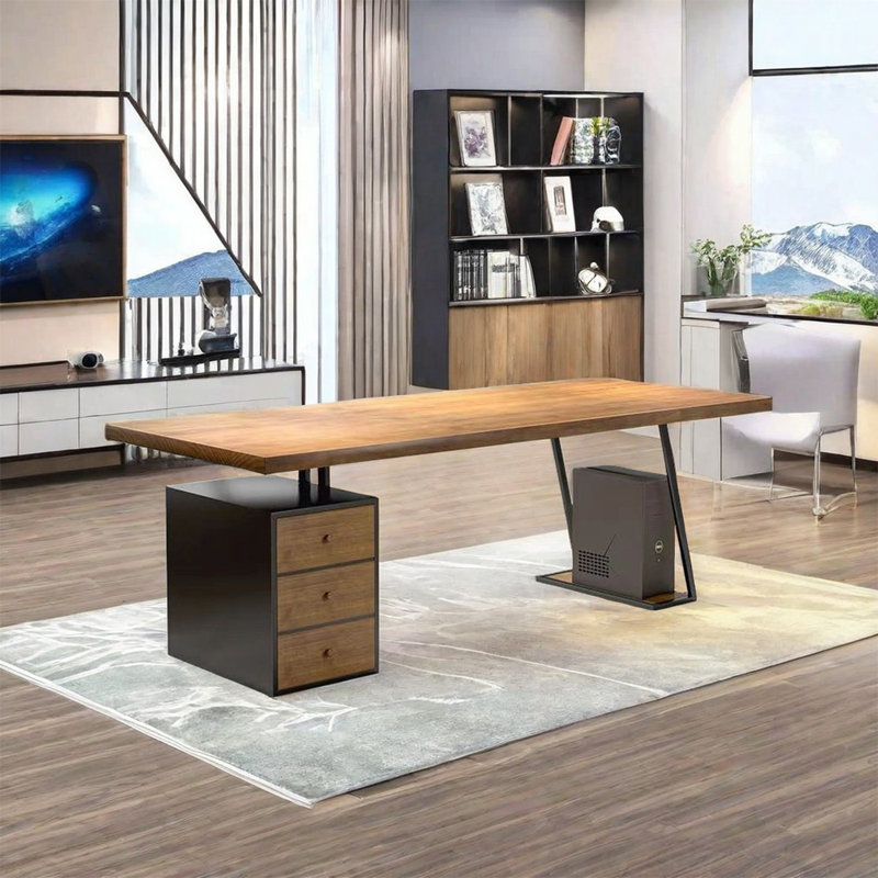 Bureau d'ordinateur en bois massif Home