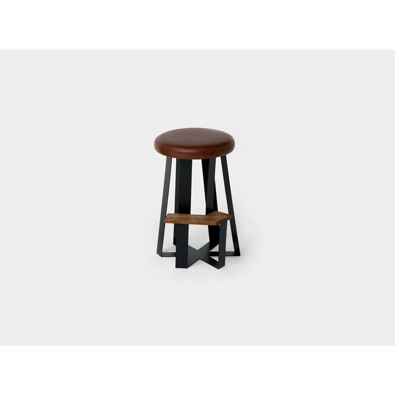 ARS Counter Stool with Metal Frame, Tobacco