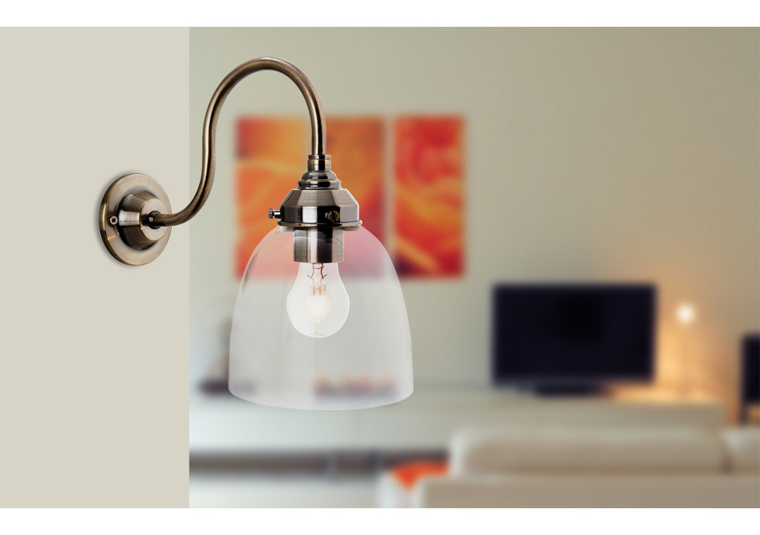 Victoria 1 - Light Dimmable Antique Brass Armed Sconce