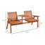 Banc de jardin Outsunny 152 cm (59,8 po) en bois avec table basse et trou pour parasol, finition orange, idéal pour la véranda, le bord de la piscine et le balcon.