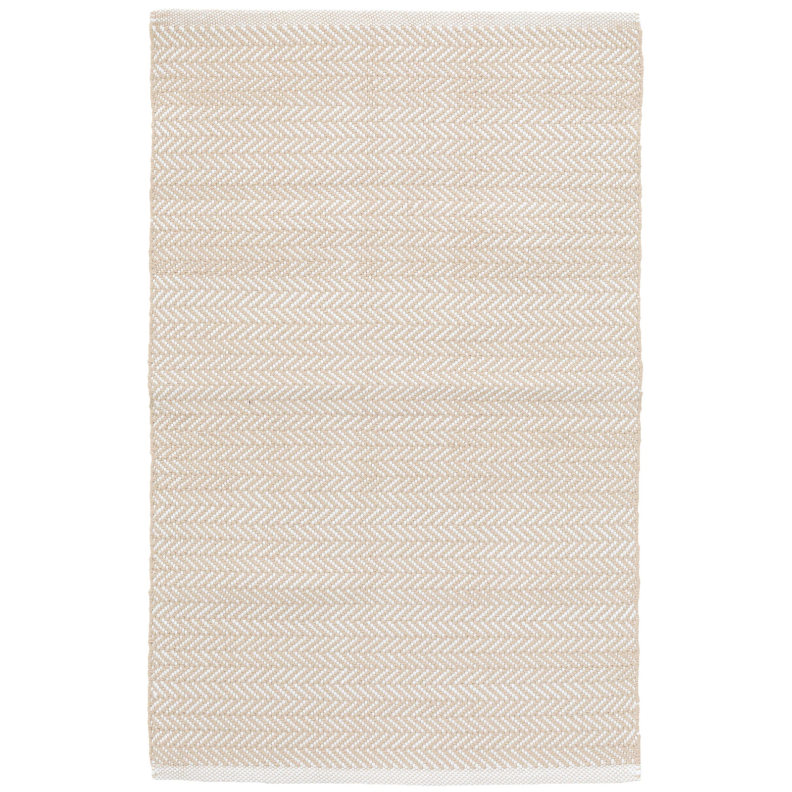 Herringbone Linen/White Handwoven Indoor/Outdoor Rug, Rectangle 7'6" x 9'6"