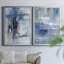 Reflections in Indigo - Ensemble de 2 peintures sur toile encadrées-775270719-775270690
