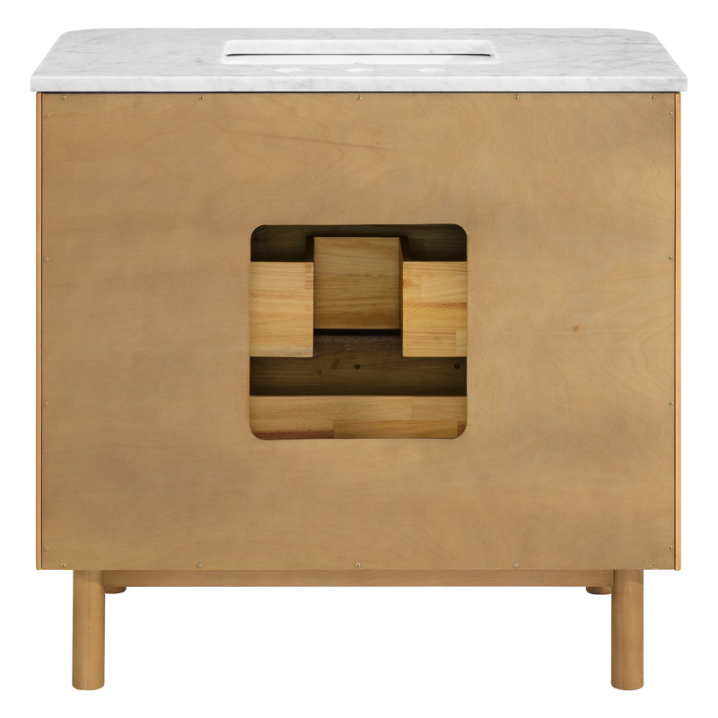 Kensington 36" Bathroom Vanity In Reeded Birch, Reeded Birch