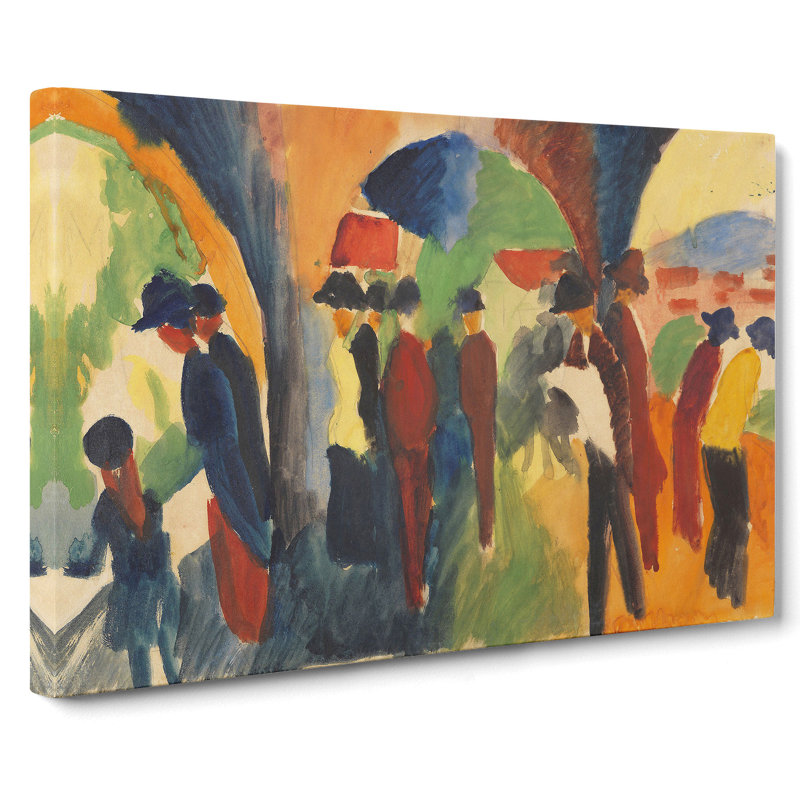 Crowd Of People by August Macke - Wrapped Canvas Painting, 40cm H x 60cm W x 3cm D