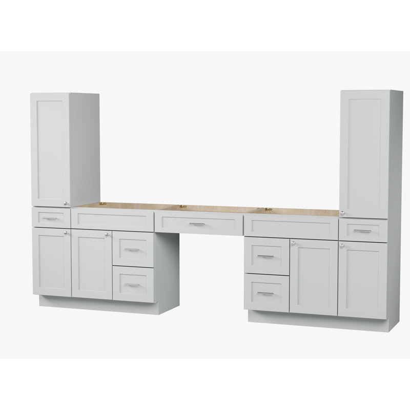 Meuble-lavabo double Disar, Gris
