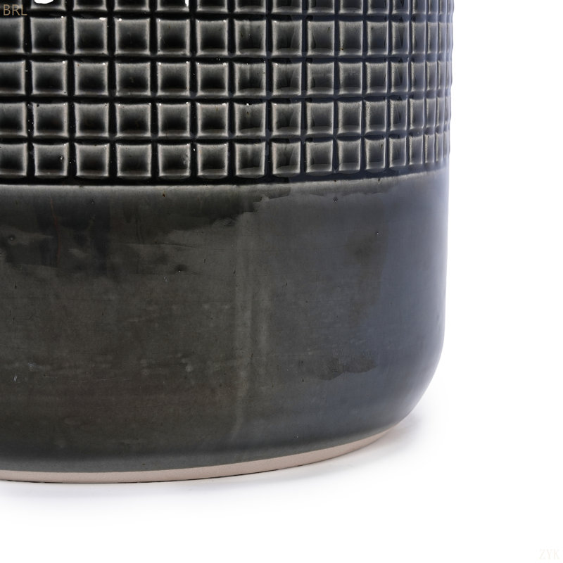 3 pots de fleurs en céramique, pot de fleurs moderne pour patio, jardin ou rebords de fenêtre, Noir