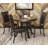Luker 5-Piece Round Metal and Manufactured Wood Dining Set with Faux Leather Upholstered Chairs