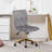 Ergonomic Velvet Armless Swivel Adjustable Height Office Task Chair-1336767009