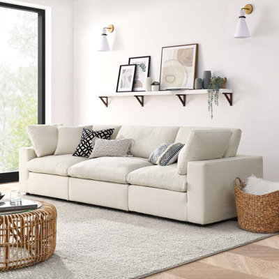 Ensemble de canapés modulaires rembourrés et rembourrés 3 pièces Commix par Modway