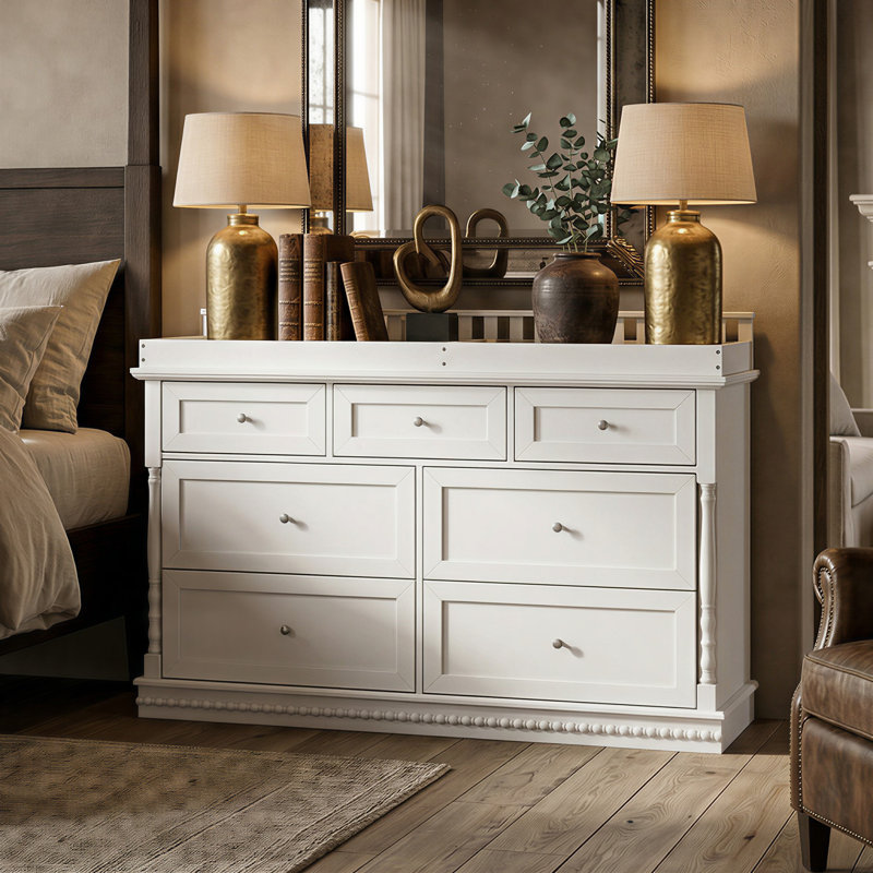 Famie 7-Drawer Chest With Strong Storage, White