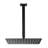 Shower Faucet Set 10" Square Rain Shower Head and Hand Set Matte Black