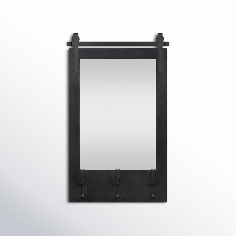 Dayanah Mirror with Hooks, Black