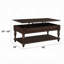 Table basse en bois avec plateau relevable en finition noyer