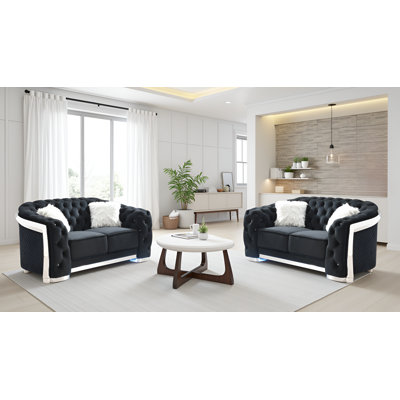 Ensemble de 2 causeuses noires Wroclaw