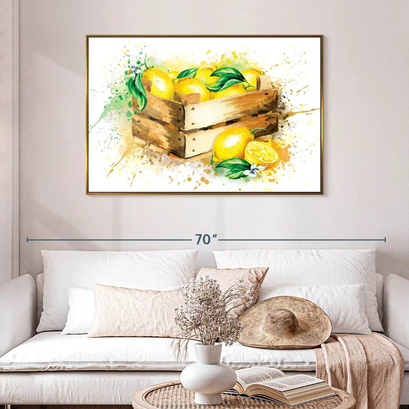 Récolte de citronnelle, 46 po x 31 po, Cadre flottant doré
