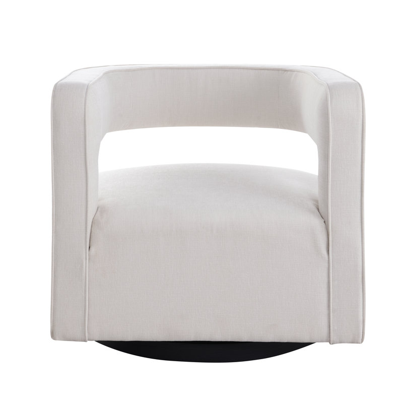 Fauteuil demi-tonneau pivotant Bilyou, Crème performance